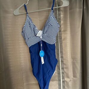 Swim Striped Blue Swimsuit